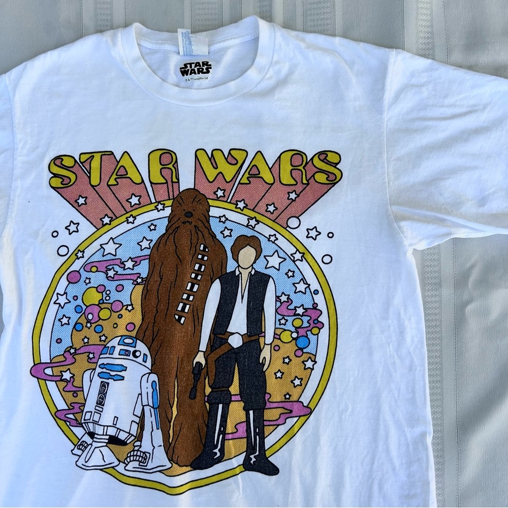 Star Wars t-shirt size medium 100% cotton unisex tee R2D2 Chewbacca Han Solo